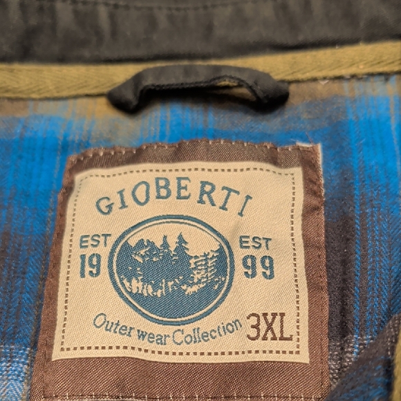 Men's Black Shirt Jacket with Blue Plaid Lining - Picture 2 of 4